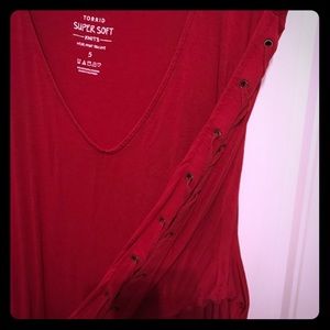 Lace Up Sleeve Super Soft Tee